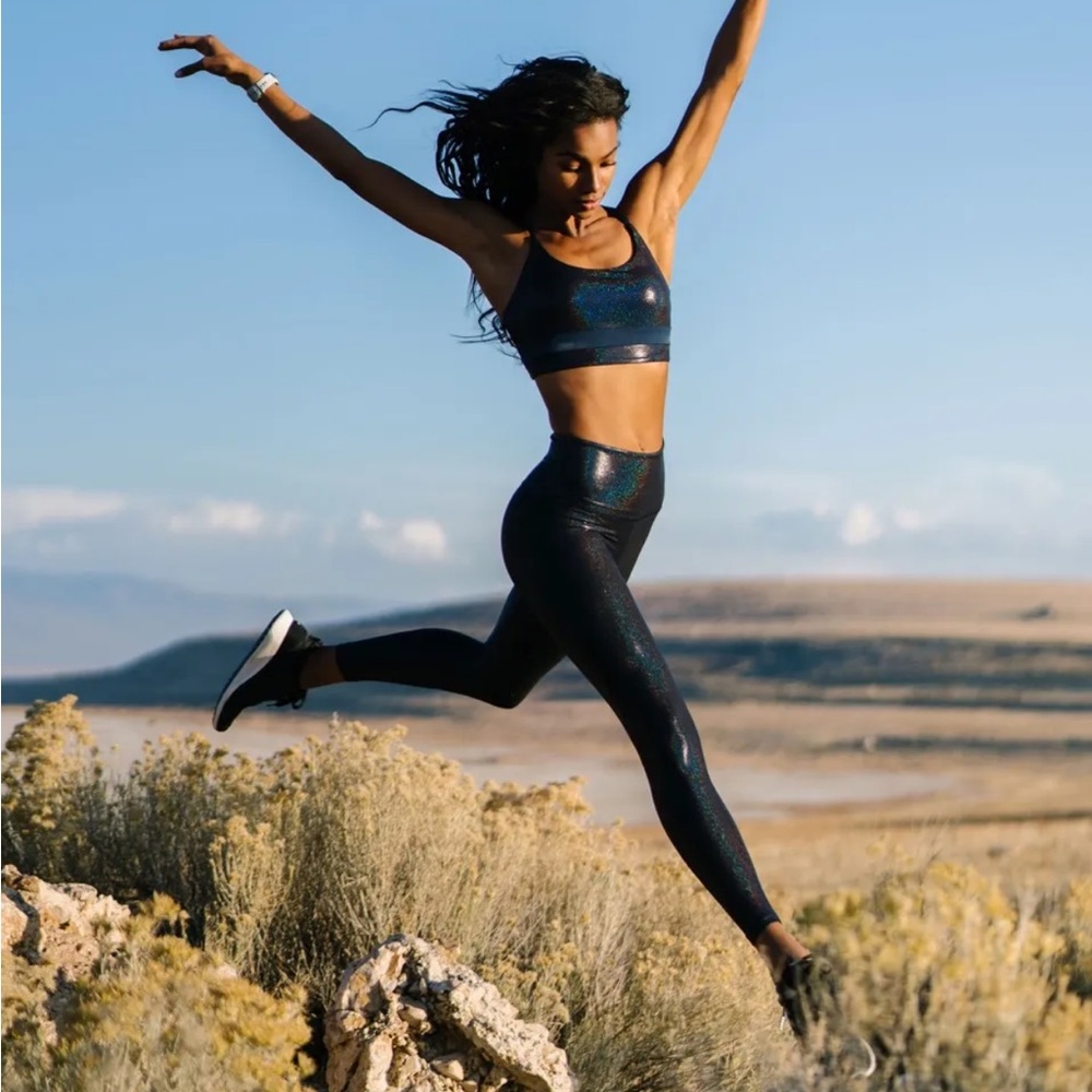 ZYIA Blue Twilight Luxe Hi-rise 7/8 24" Legging EUC